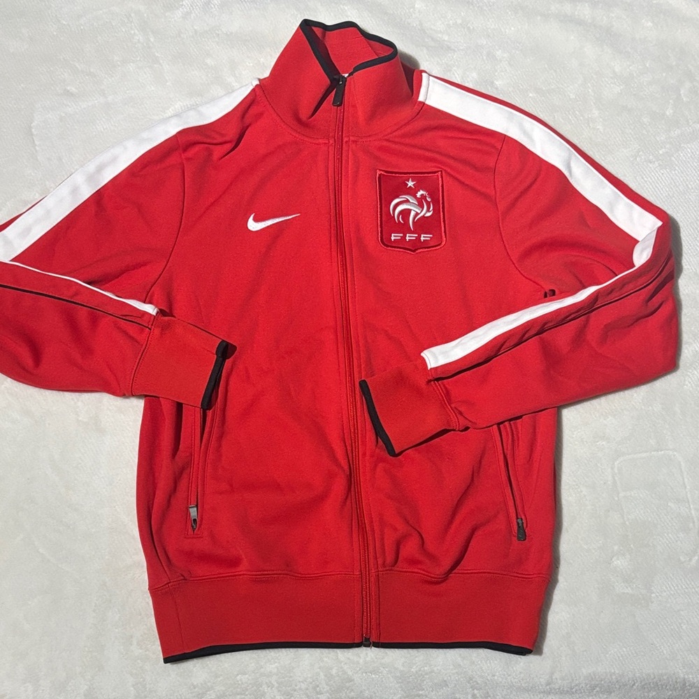 Nike Red and White Track Jacket
